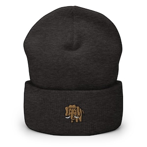 Ice Age Mammut Bestickte Beanie, Strickmütze mit Cuffed Unisex Slouchy Erwachsene Wintermütze Kappe