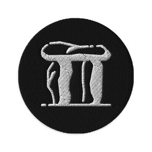 Patch bordado Stonehenge, Patches Stonehenge de três polegadas, Patch circular feito à mão Stonehenge
