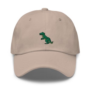 T-Rex Dinosaur Tyrannosaurus Dino Emoji Embroidered Handmade Adjustable Embroidered Dad Hat
