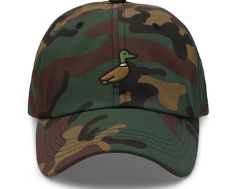 Duck Embroidered Dad Hat,  Embroidered Unisex Hat, Dad Cap, Adjustable Baseball Cap Gift for Him