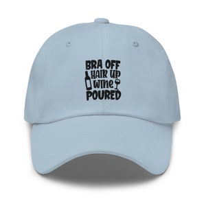 Wine Dad Hat, Embroidered Unisex Hat, Handmade Dad Cap, Adjustable Baseball Cap Gift - Multiple Colors