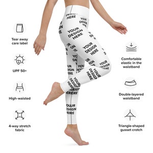 Custom Yoga Leggings, Customized Yoga Pants, Personalized Design or Text Yoga Pants, Your Logo Yoga Pants, Bulk Promotional Yoga Pants image 4