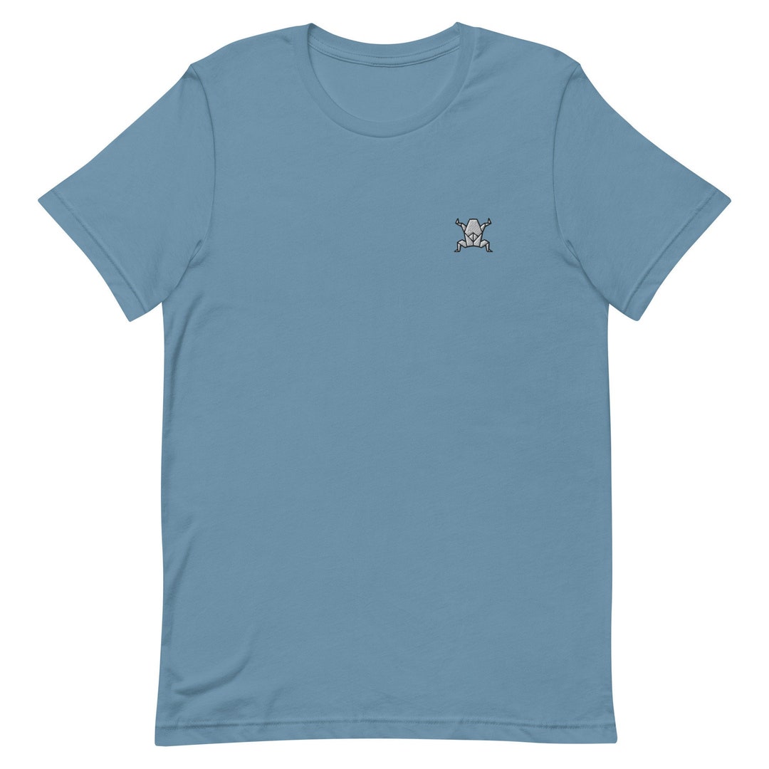 Embroidered Origami Frog T-shirt: Unisex Cotton Tee - Etsy