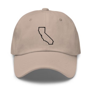 California Dad Hat, Embroidered Unisex Hat, Handmade Dad Cap, Adjustable Baseball Cap Gift - Multiple Colors