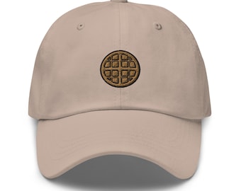 Mit Waffel bestickte Dad-Mütze: Unisex-Baumwolltwill-Baseballmütze