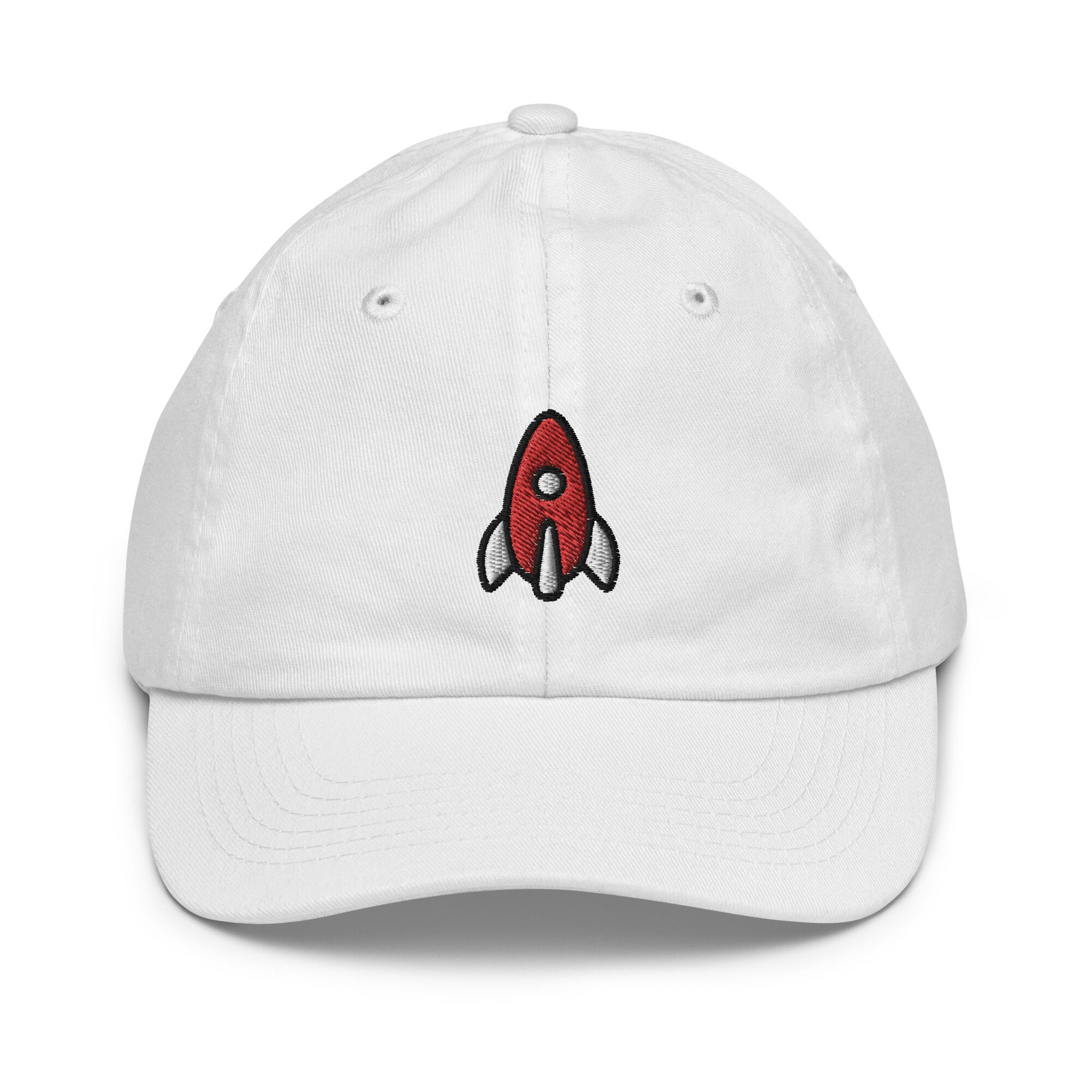 Rocket Youth Baseball Cap, Handmade Kids Hat, Embroidered