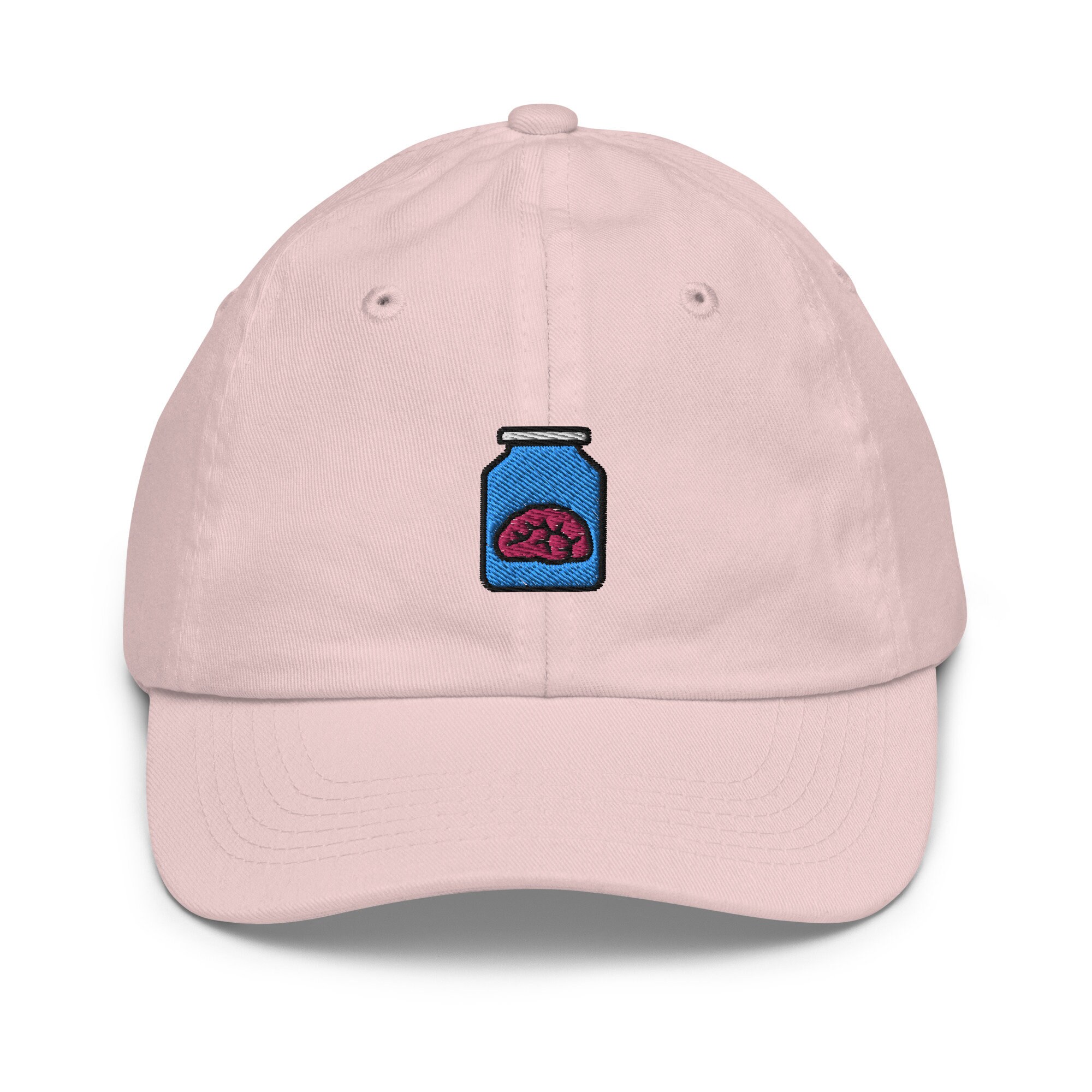 Brain in a Jar Youth Baseball Cap, Handmade Kids Hat, Embroidered Childrens Hat Gift - Multiple Colors