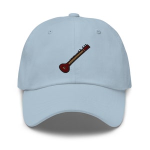 Sitar Dad Hat, Embroidered Unisex Hat, Handmade Dad Cap, Adjustable Baseball Cap Gift - Multiple Colors