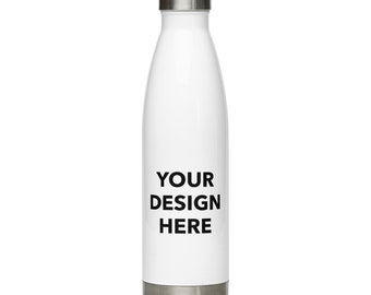 Garrafa de água de aço inoxidável personalizada: texto e logotipo personalizados, 17 oz