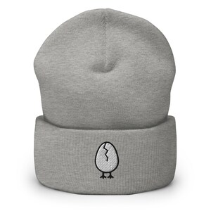 Bestickte Küken Beanie: Unisex Wintermütze mit Bündchen