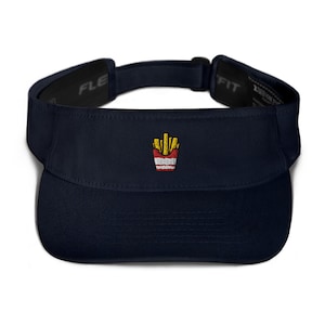 Fries Embroidered Visor, Premium Summer Visor,  Adjustable Beach Sun Hat - Multiple Colors