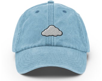 Cloud Vintage Hat, Aged Dad Cap, Faded Baseball Cap Gift - Multiple Colors