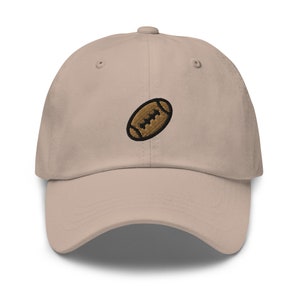 Rugby Ball Embroidered Dad Hat,  Embroidered Unisex Hat, Dad Cap, Adjustable Baseball Cap Gift for Him