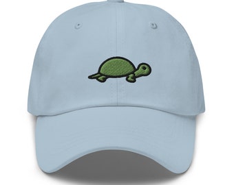 Turtle Embroidered Dad Hat: Unisex Chino Cotton Twill Cap