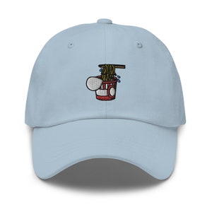 Noodles Dad Hat, Embroidered Unisex Hat, Handmade Dad Cap, Adjustable Baseball Cap Gift - Multiple Colors