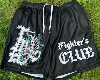 Custom All-Over Print Mesh Shorts, Personalized Text Logo Design