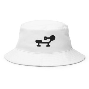 Rowing Machine Embroidered Bucket Hat, Handmade Unisex Adult Cotton Sun Hat, Summer Hat Gift