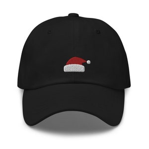 Santa Claus Hat Christmas Embroidered Dad Hat,  Embroidered Unisex Hat, Dad Cap, Adjustable Baseball Cap Gift for Him