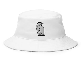 Penguin Bucket Hat, Embroidered Bucket Hat, Penguin Bucket Hats