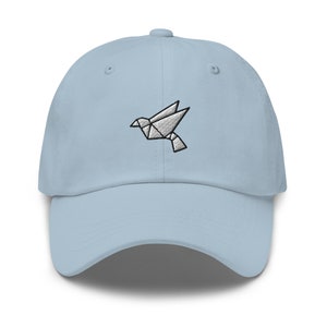 Origami Bird Embroidered Dad Hat,  Embroidered Unisex Hat, Dad Cap, Adjustable Baseball Cap Gift for Him