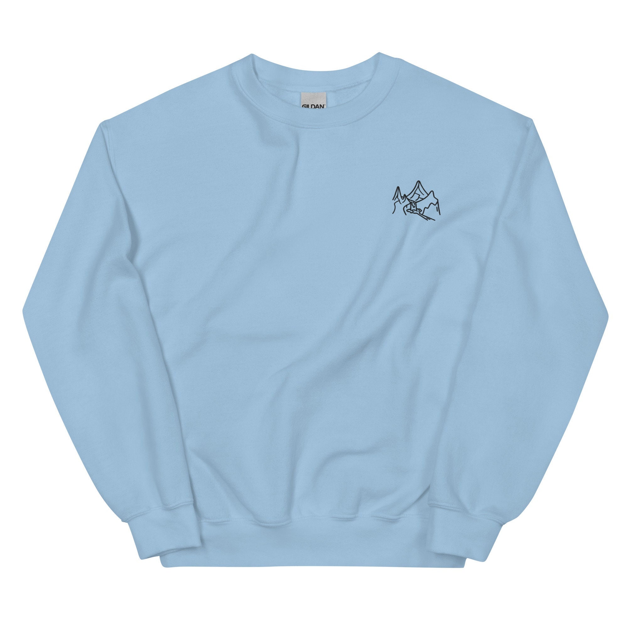 Embroidered Waterfall Sweatshirt: Unisex Crewneck Pullover