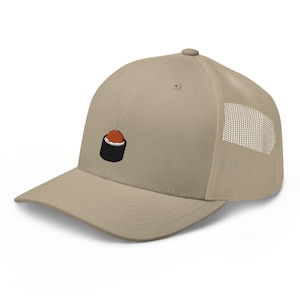 Sushi Roll Ikura Salmon Eggs Embroidered Trucker Hat, Mesh Cap Gift