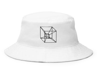 4th Dimension Bucket Hat, Embroidered Bucket Hat, Handmade