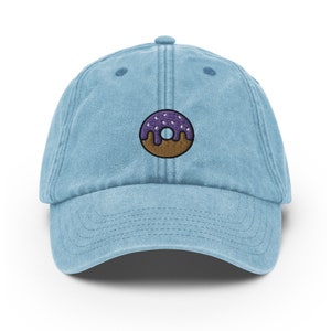 Donut Vintage Hat, Aged Dad Cap, Faded Baseball Cap Gift - Multiple Colors