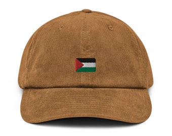 Palestine Hat Corduroy Baseball Cap Adjustable Embroidered Palestinian Flag Country Pride Gift for Men & Women