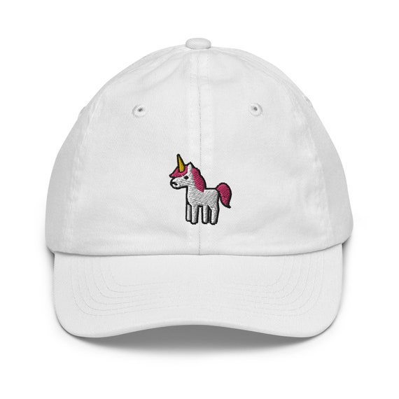 Unicorn Embroidered Cotton Dad Hat - Adjustable White Baseball Cap For Women & Men