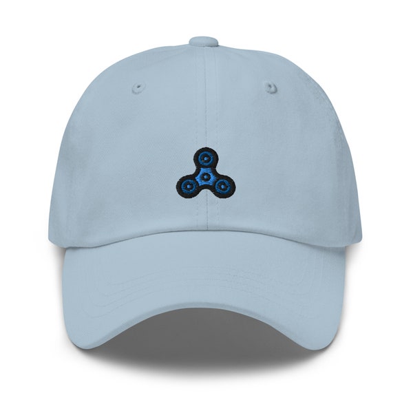 Fidget Spinner Embroidered Dad Hat,  Embroidered Unisex Hat, Dad Cap, Adjustable Baseball Cap Gift for Him
