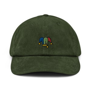 Joker Hut Cord Hut, handgefertigte bestickte Cord Dad Cap - mehrere Farben