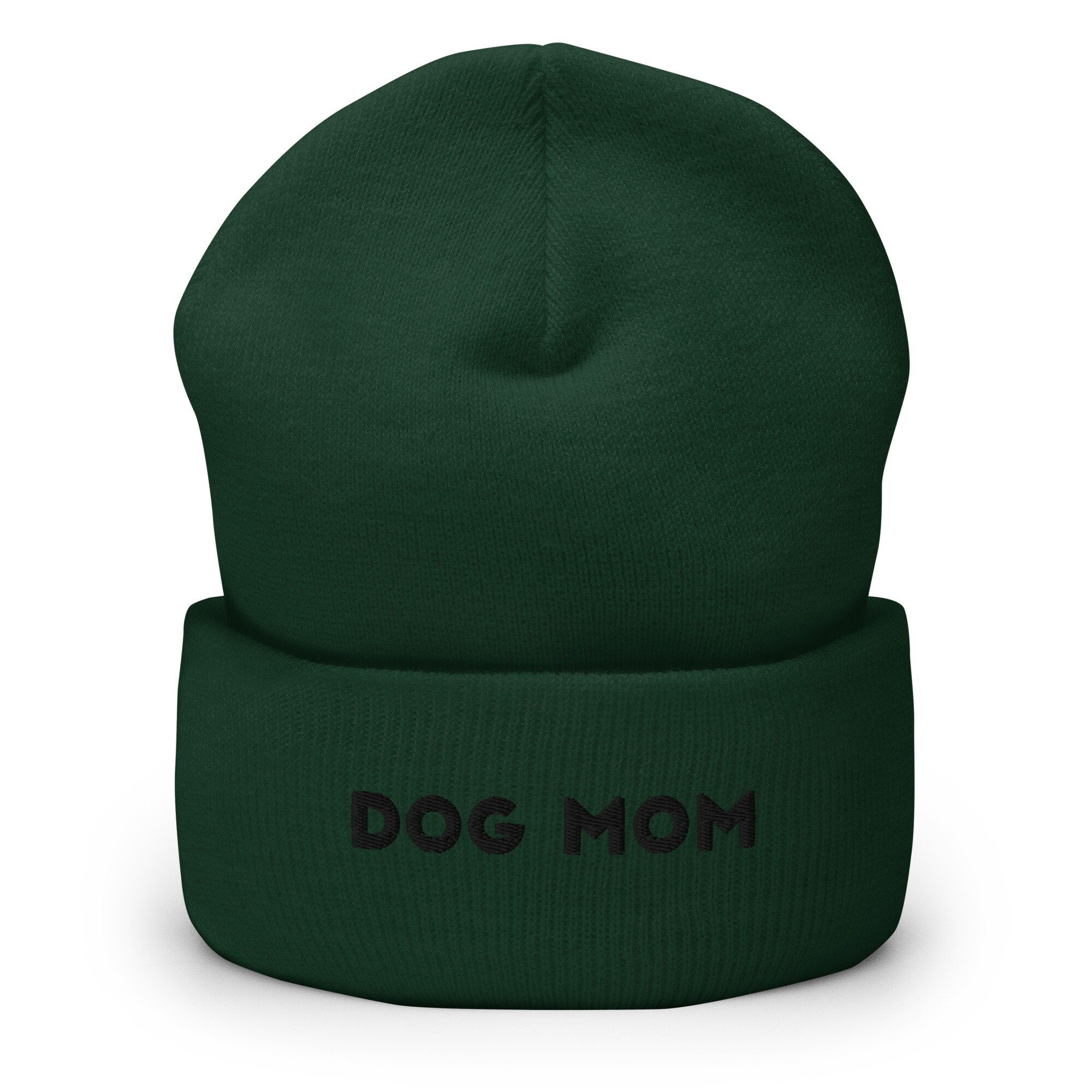 David & Young Women's Dog Mom Beanie Cuff Cap With Pom, Black