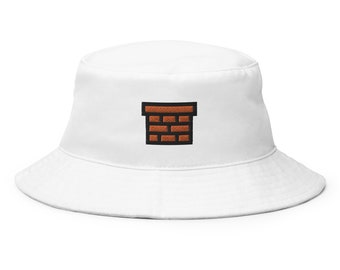 Gestickter Schornstein-Eimer-Hut: Handgemachter Unisex Sonnenhut aus Baumwolle