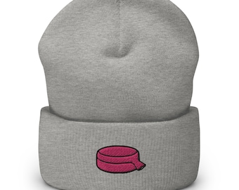 Gorro de invierno unisex con bordado de cojín Whoopee, hecho a mano, con puños, holgado, para adultos.