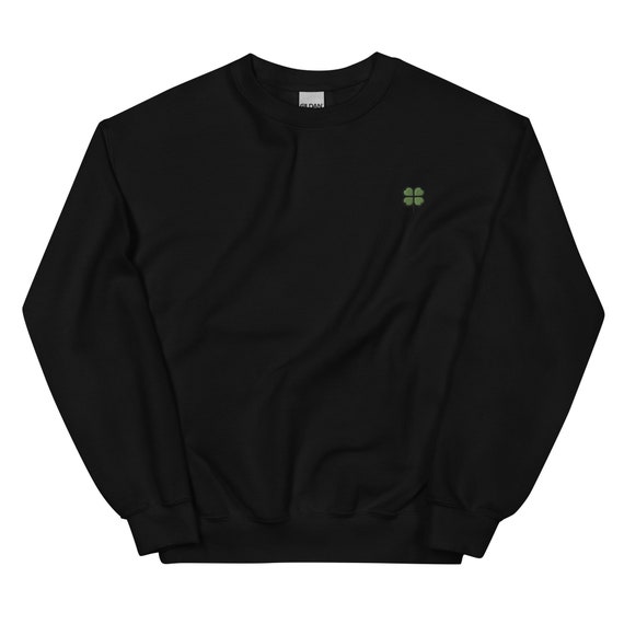 Four Leaf Clover Embroidered Sweatshirt Gift, Cute Unisex