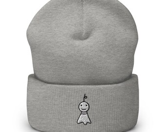 Handgemaakte geborduurde Ghost Doll-beanie: uniseks gebreide wintermuts