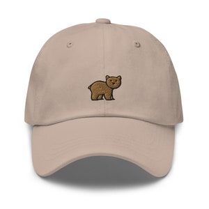 Bear Embroidered Dad Hat,  Embroidered Unisex Hat, Dad Cap, Adjustable Baseball Cap Gift for Him