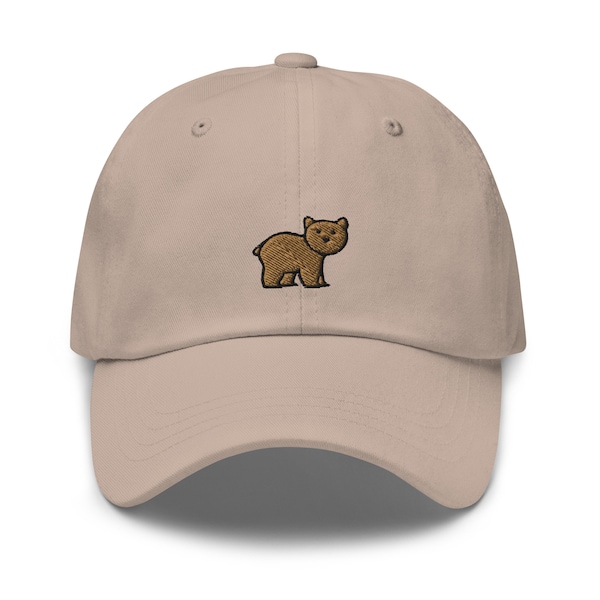 Chapeau de papa brodé d’ours, chapeau unisexe brodé, casquette de papa, cadeau de casquette de baseball réglable pour lui