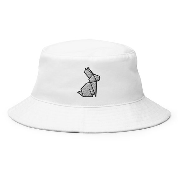 Origami Rabbit Bucket Hat Embroidered 
