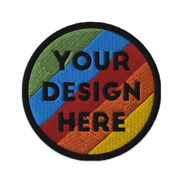 Custom Embroidered Circle Patch: Iron-On Design, Text, or Logo (3")