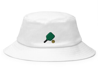 Embroidered Pickleball Bucket Hat: Handmade Cotton Blend
