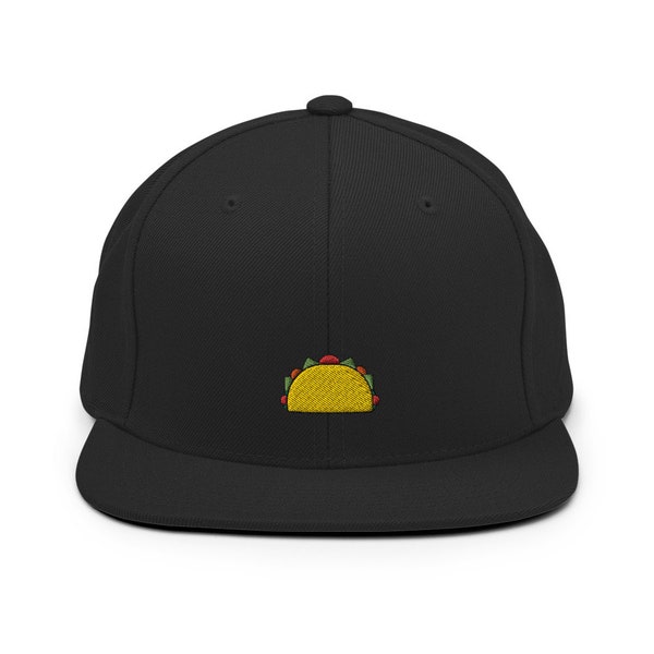 Taco Embroidered Snapback Hat, Cap Gift, Embroidered Snapback Hat, Flat Bill Snapback