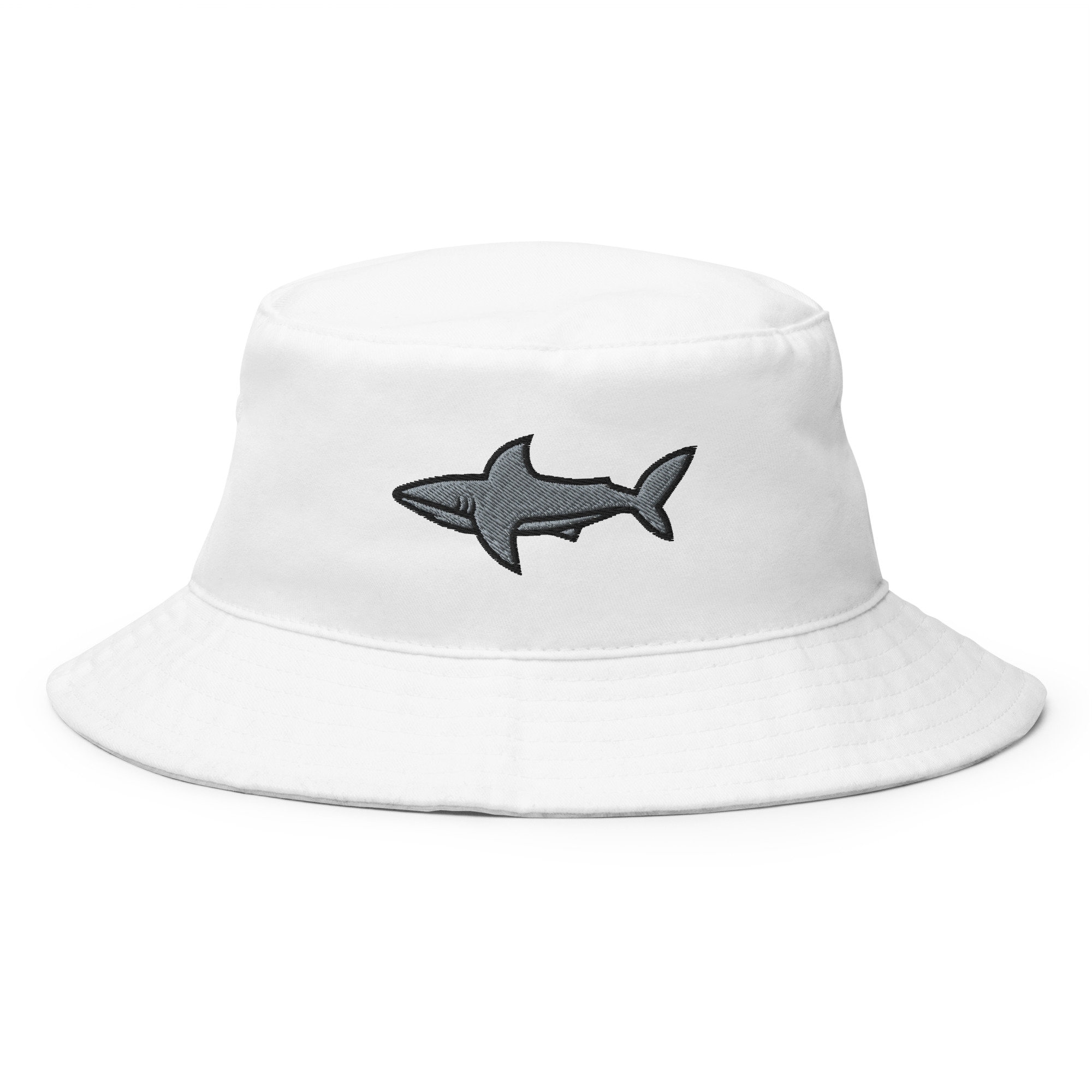 Embroidered Shark Bucket Hat: Unisex Cotton Sun Hat - Etsy