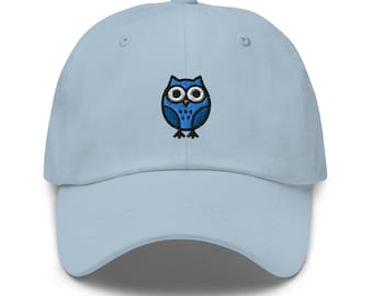 Owl Embroidered Dad Hat,  Embroidered Unisex Hat, Dad Cap, Adjustable Baseball Cap Gift for Him