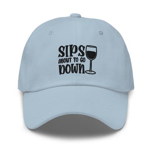 Wine Embroidered Dad Hat,  Embroidered Unisex Hat, Dad Cap, Adjustable Baseball Cap Gift for Him