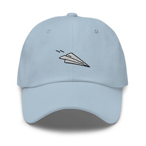 Cappello da papà ricamato con aeroplano di carta, cappello unisex ricamato, berretto da papà, berretto da baseball regolabile, regalo per lui