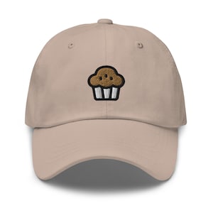 Boné de pai bordado com estampa de muffin, chapéu unissex bordado, boné de pai, boné de beisebol ajustável, presente para ele