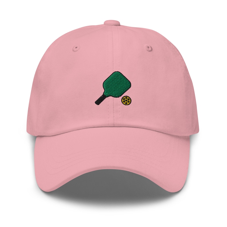 Pickleball Lover Gift, Pickleball Embroidered Dad Hat, Embroidered Unisex Hat, Dad Cap, Adjustable Baseball Cap Gift for Him Pink