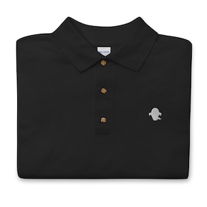 Ghost Embroidered Men&#39;s Polo Shirt, Men&#39;s Premium Golf Shirt - Multiple Colors